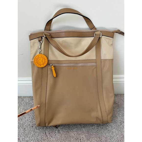 Cole Haan Nylon Convertible Backpack Beige - Picture 11 of 16